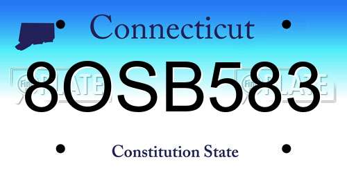 8OSB583 Connecticut License Plate