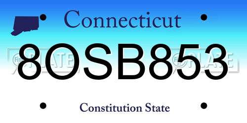 8OSB853 Connecticut License Plate