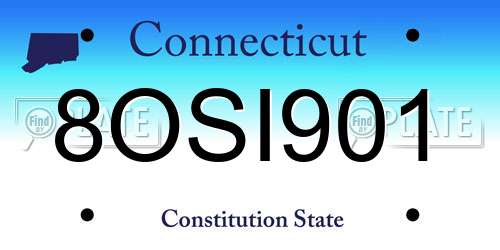 8OSI901 Connecticut License Plate