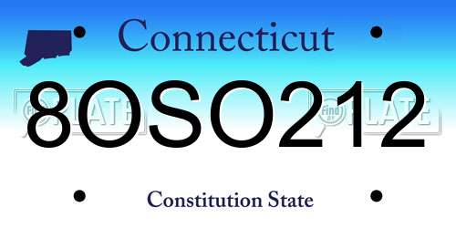 8OSO212 Connecticut License Plate
