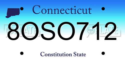 8OSO712 Connecticut License Plate