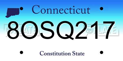 8OSQ217 Connecticut License Plate