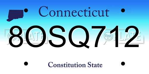 8OSQ712 Connecticut License Plate