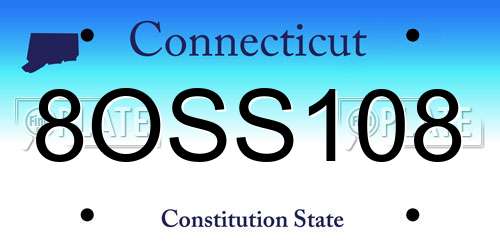 8OSS108 Connecticut License Plate