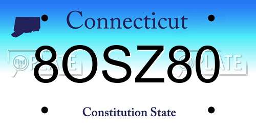 8OSZ80 Connecticut License Plate
