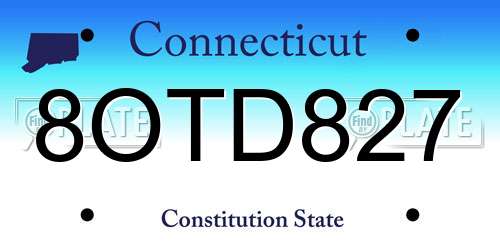 8OTD827 Connecticut License Plate