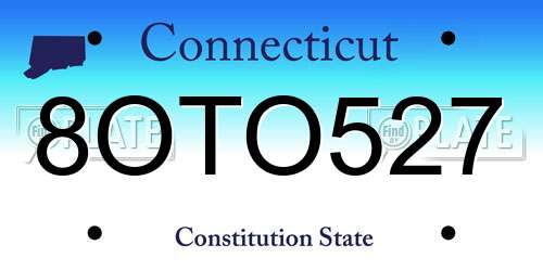8OTO527 Connecticut License Plate