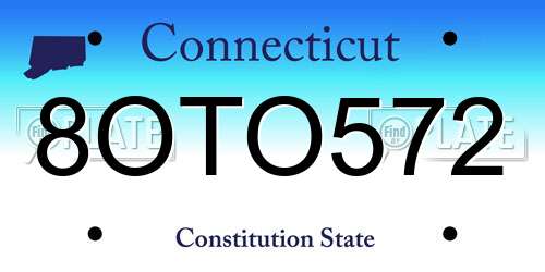8OTO572 Connecticut License Plate