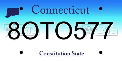 8OTO577 Connecticut License Plate