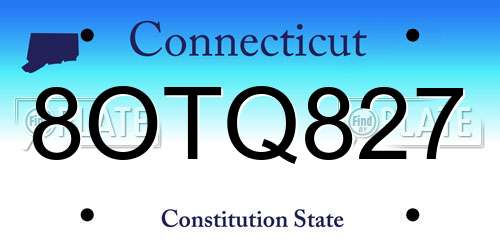 8OTQ827 Connecticut License Plate