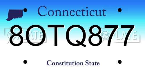 8OTQ877 Connecticut License Plate