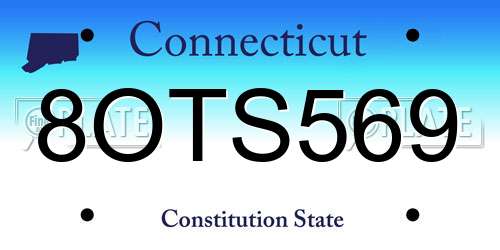 8OTS569 Connecticut License Plate