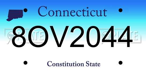 8OV2044 Connecticut License Plate
