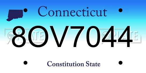 8OV7044 Connecticut License Plate