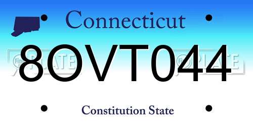 8OVT044 Connecticut License Plate