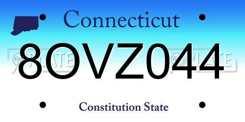 8OVZ044 Connecticut License Plate