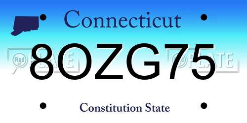 8OZG75 Connecticut License Plate