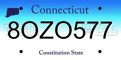 8OZO577 Connecticut License Plate