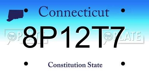 8P12T7 Connecticut License Plate