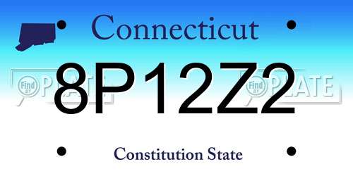 8P12Z2 Connecticut License Plate