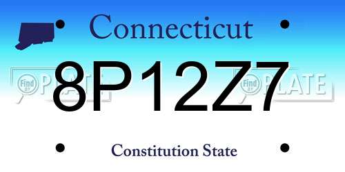 8P12Z7 Connecticut License Plate