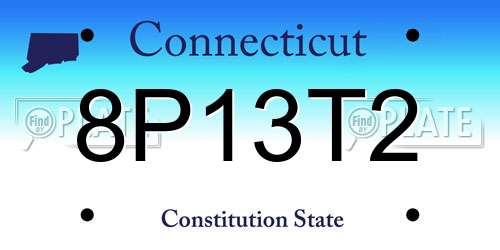 8P13T2 Connecticut License Plate