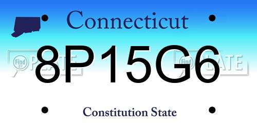 8P15G6 Connecticut License Plate