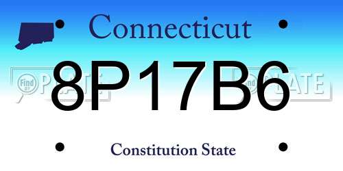 8P17B6 Connecticut License Plate