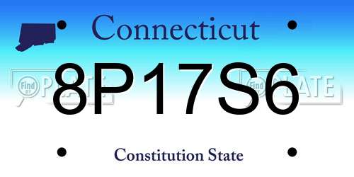 8P17S6 Connecticut License Plate
