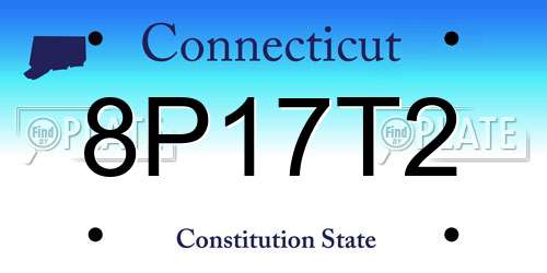 8P17T2 Connecticut License Plate