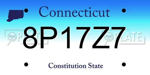 8P17Z7 Connecticut License Plate