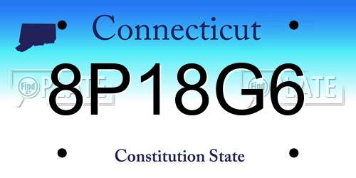 8P18G6 Connecticut License Plate