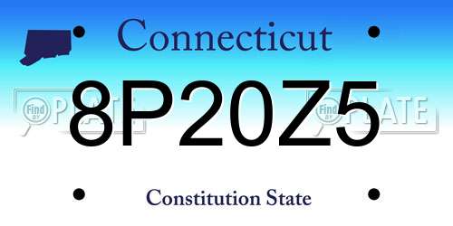8P20Z5 Connecticut License Plate