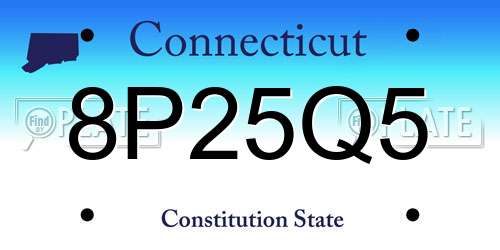8P25Q5 Connecticut License Plate