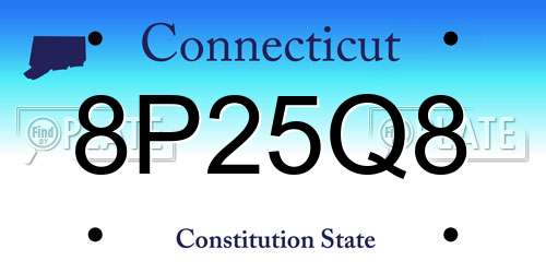 8P25Q8 Connecticut License Plate