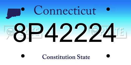 8P42224 Connecticut License Plate