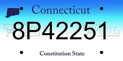 8P42251 Connecticut License Plate
