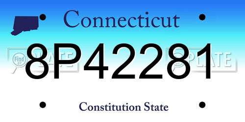 8P42281 Connecticut License Plate