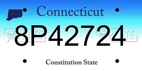 8P42724 Connecticut License Plate