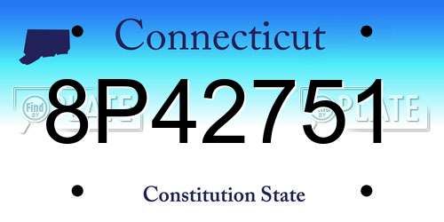 8P42751 Connecticut License Plate