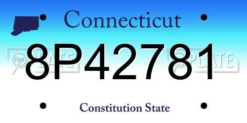 8P42781 Connecticut License Plate