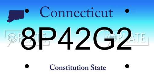8P42G2 Connecticut License Plate