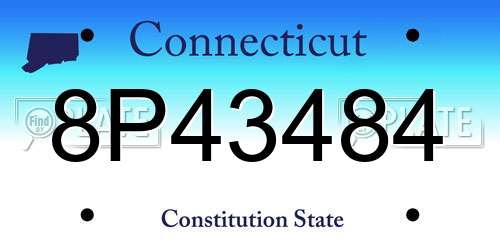 8P43484 Connecticut License Plate