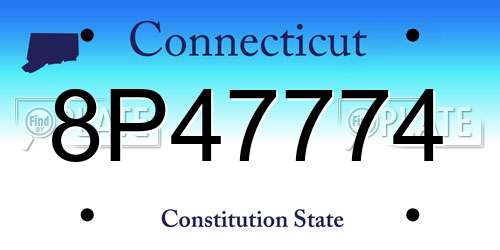 8P47774 Connecticut License Plate