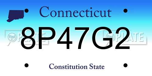 8P47G2 Connecticut License Plate