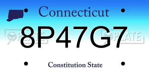 8P47G7 Connecticut License Plate