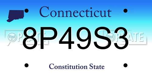 8P49S3 Connecticut License Plate