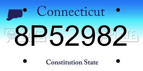 8P52982 Connecticut License Plate
