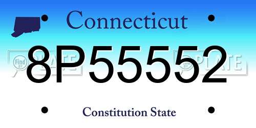 8P55552 Connecticut License Plate