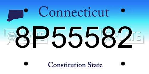 8P55582 Connecticut License Plate